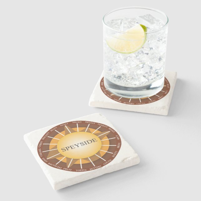 Speyside Scotch Marble Whisky Coaster (Side)