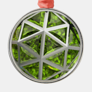 Sphere Green Peridot Gemstone Metal Ornament