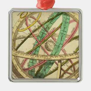 Sphere map metal ornament