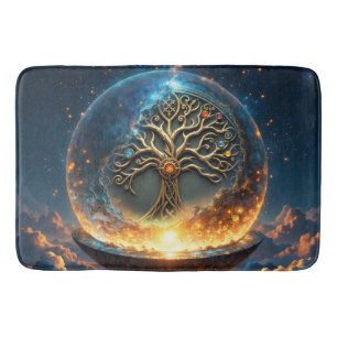 Sphere of Life – The Golden World Tree.  Bath Mat