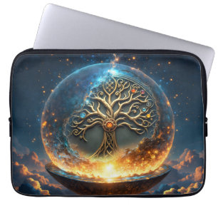 Sphere of Life – The Golden World Tree. Laptop Sleeve