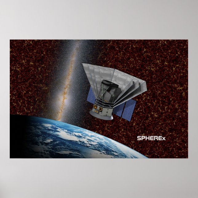 SPHEREx Galaxy Hunter Spacecraft Poster (Front)