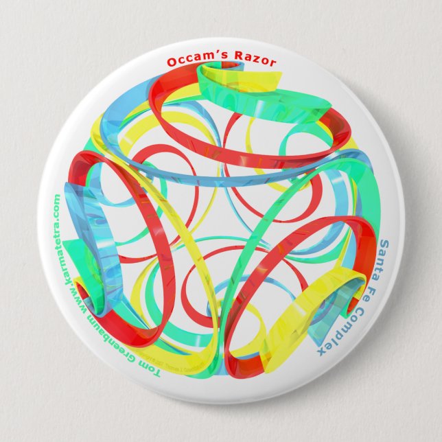 Spheri-Spiral Occam's Razor 4 Inch Round Button (Front)