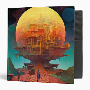 Spherical City Surreal Landscape Art Binder