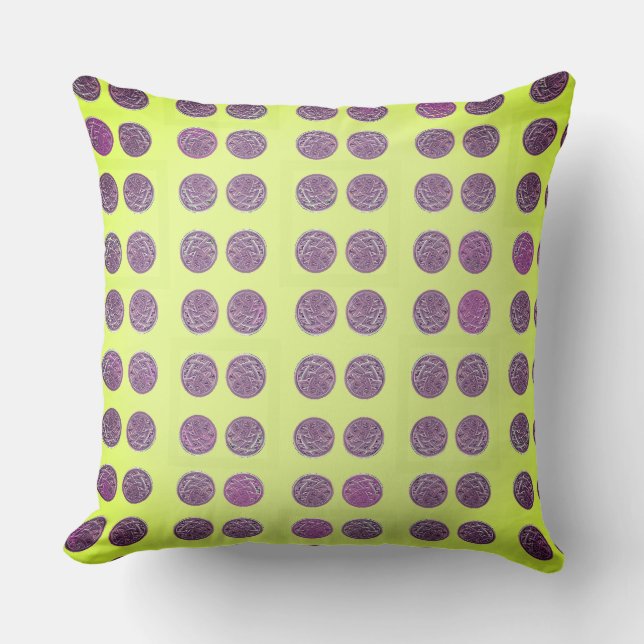 Spherical Fibre over Light Fresh Lemon Colour  Throw Pillow (Front)