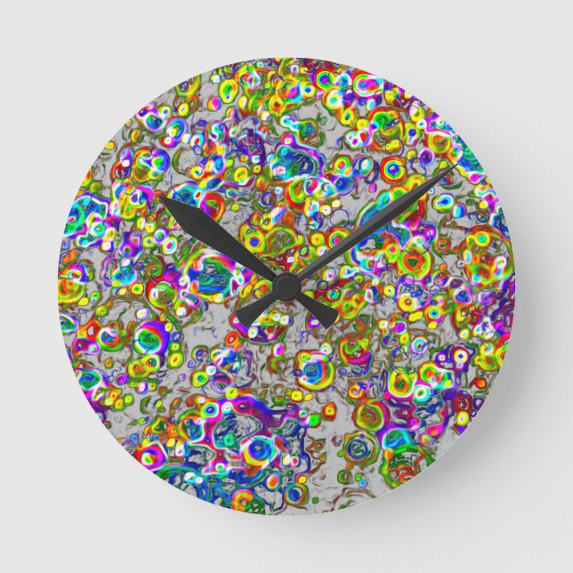 Spheroids Style Organic Design Orbs  Round Clock (Front)