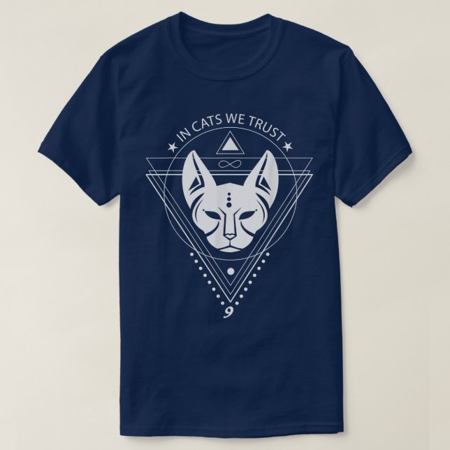 Sphin Cat Mom Bastet Goth Sphyn Geometry Cat Daddy T-Shirt (Design Front)