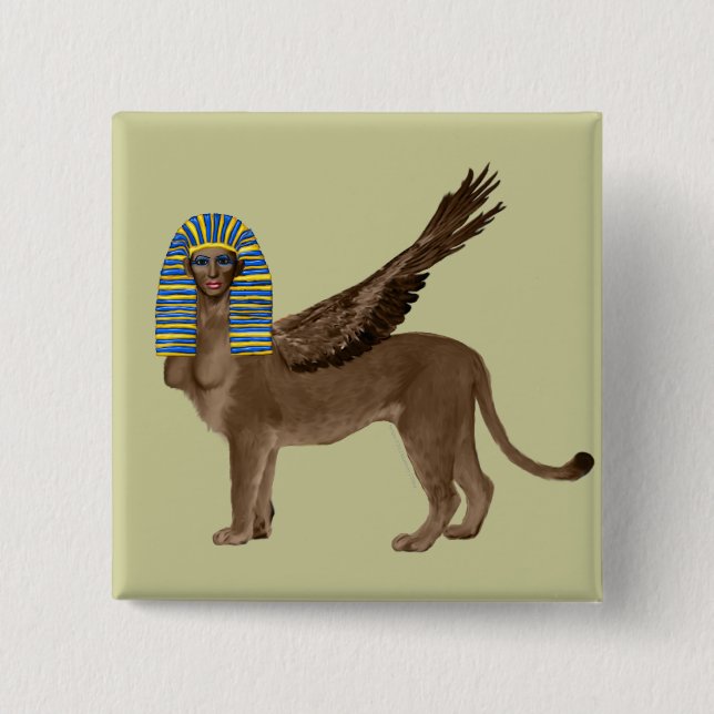 Sphinx 2 Inch Square Button (Front)