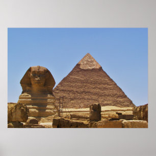 Sphinx And Pyramid Poster
