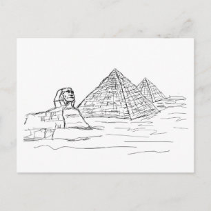 sphinx and pyramids of Egypt Postcard