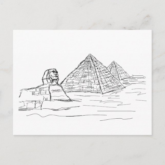 sphinx and pyramids of Egypt Postcard (Front)