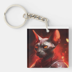 Sphinx Cat Warrior From Another Galaxy Keychain