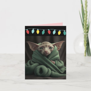SPHINX CUTE HAIRLESS CAT CHRISTMAS  CARD