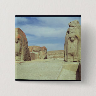 Sphinx gate, 1450-1200 BC 2 Inch Square Button