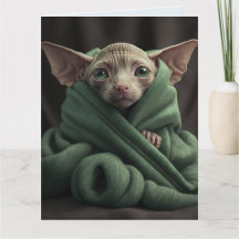 SPHINX HAIRLESS CAT CUTE BIRTHDAY GREETING CARD