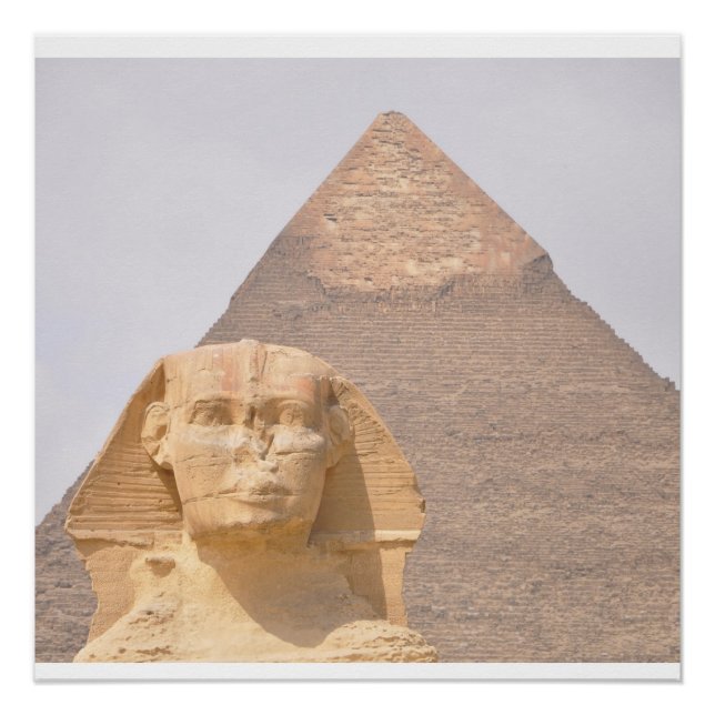 Sphinx Pyramids Antient Egypt Khufu Pharoah  Poster (Front)