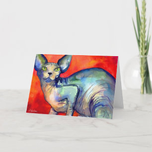 Sphinx sphynx cat #6 painting card