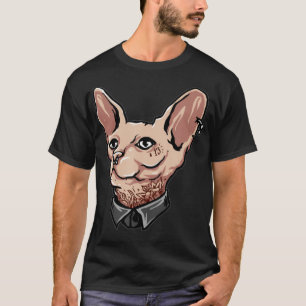Sphyn Cat Gangster Tattoos Artist Hairless Cat  T-Shirt