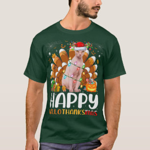 Sphyn Cat Lover Halloween Christmas Happy Hallotha T-Shirt