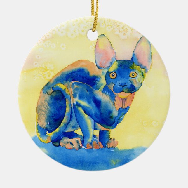 Sphynx Cat #1 Ceramic Ornament (Front)