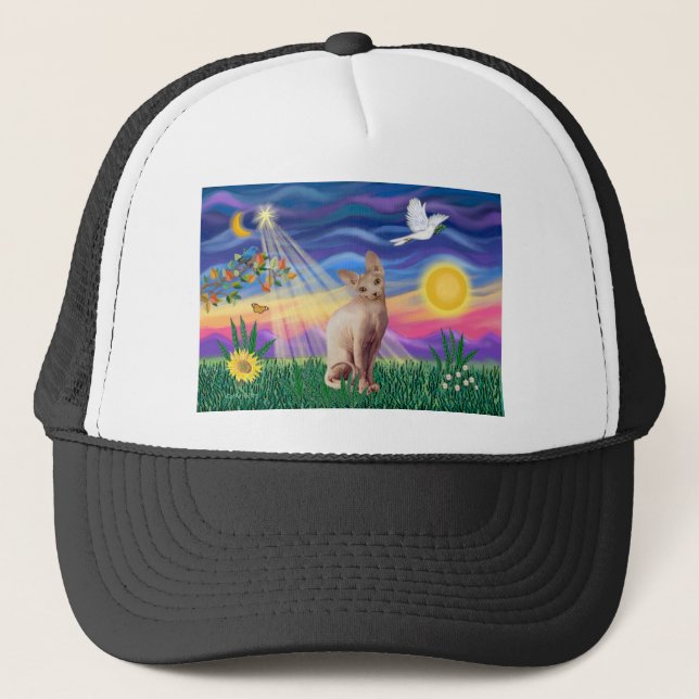 Sphynx Cat 1 - Twilight Trucker Hat (Front)