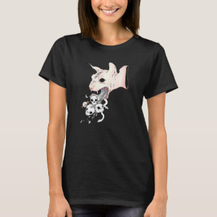 Sphynx Cat And Skulls Goth Witch Aesthetic Art T-Shirt