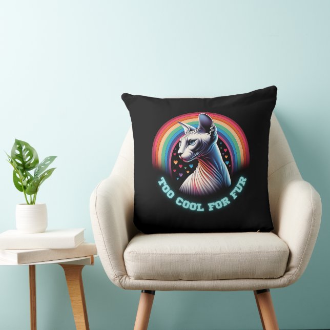 Sphynx Cat Art Throw Pillow  (Chair)