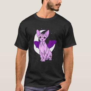 Sphynx Cat Bat Cute Pastel Goth Creepy Gothic Witc T-Shirt