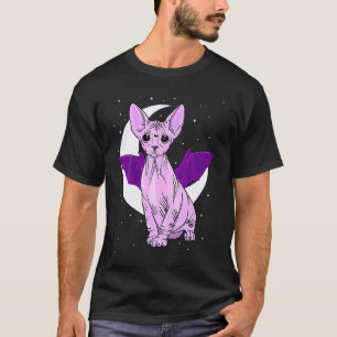 Sphynx Cat Bat Cute Pastel Goth Creepy Gothic Witc T-Shirt