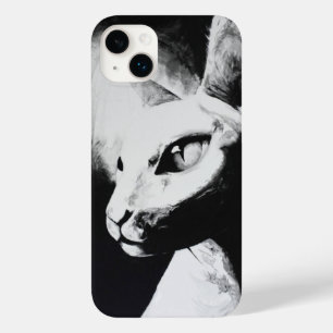 Sphynx Cat Black White Contrast Hairless Kitty Art Case-Mate iPhone 14 Plus Case
