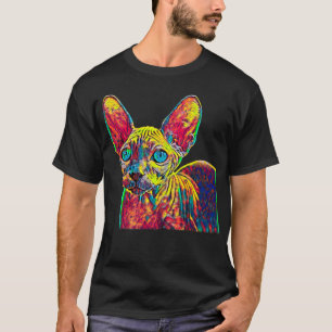 Sphynx Cat Breed Vintage Coloured Design For T-Shirt
