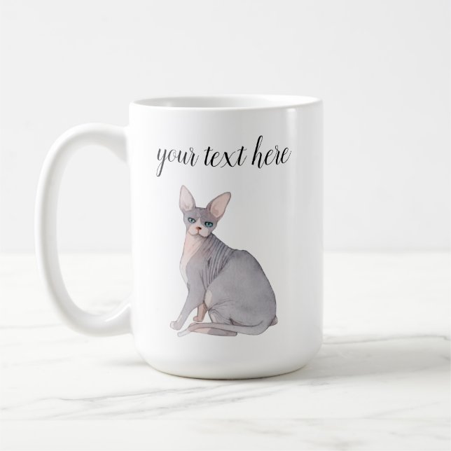 Sphynx Cat Breed Watercolor Mug Gift (Left)