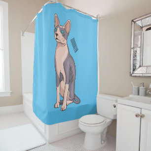 Sphynx cat cartoon illustration 