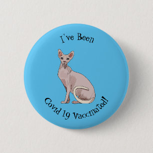Sphynx cat cartoon illustration 2 inch round button