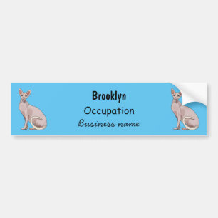 Sphynx cat cartoon illustration bumper sticker