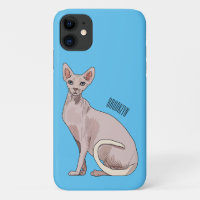 Sphynx cat cartoon illustration 