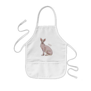 Sphynx cat cartoon illustration  kids apron
