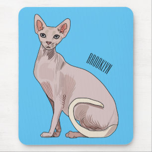 Sphynx cat cartoon illustration  mouse pad