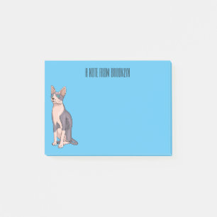 Sphynx cat cartoon illustration post-it notes