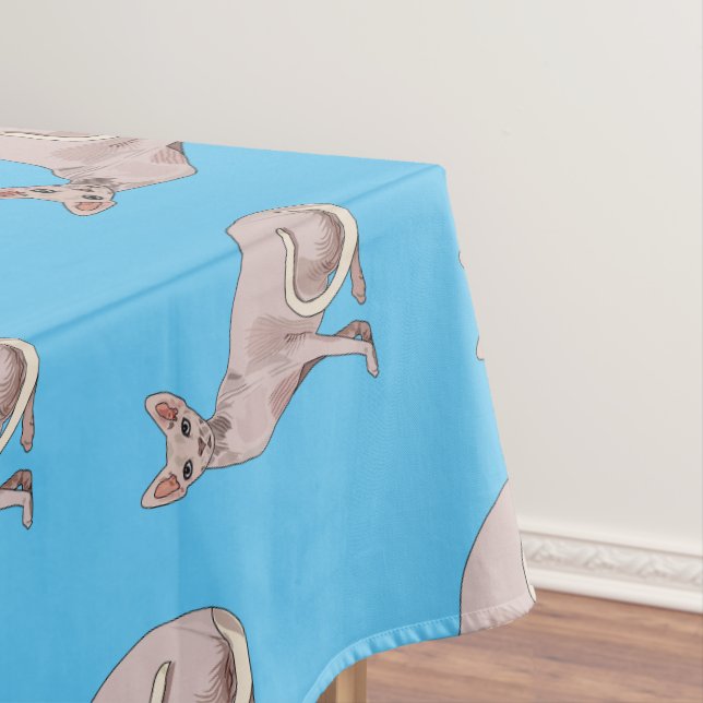 Sphynx cat cartoon illustration  tablecloth (In Situ)