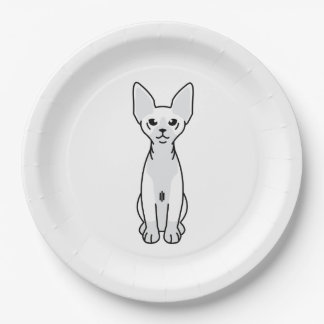 Sphynx Cat Cartoon Paper Plate