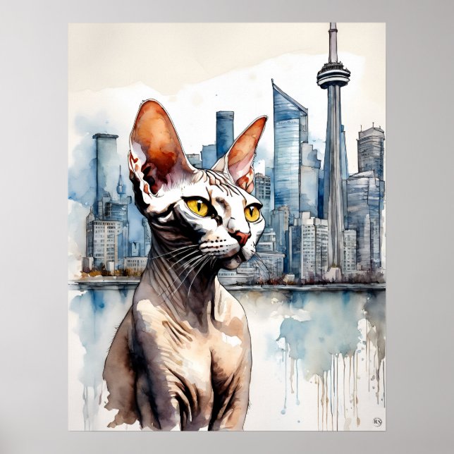 Sphynx Cat - Cat Art Print (Front)