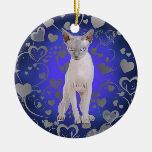 Sphynx cat ceramic ornament (Front)
