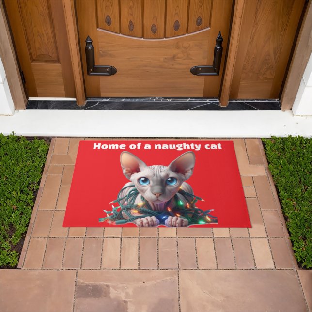 Sphynx Cat Christmas  Doormat (Outdoor)