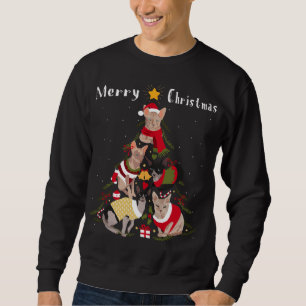 Sphynx Cat Christmas Tree Xmas Cat Lover Sweatshirt