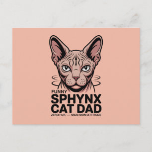 Sphynx Cat Dad Funny Vector Art Postcard