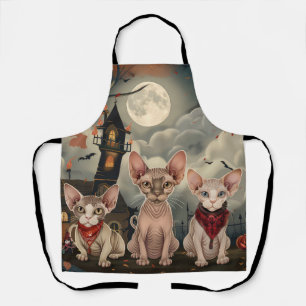 Sphynx Cat Halloween Spooky Apron