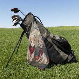 Sphynx Cat Halloween Spooky Golf Towel