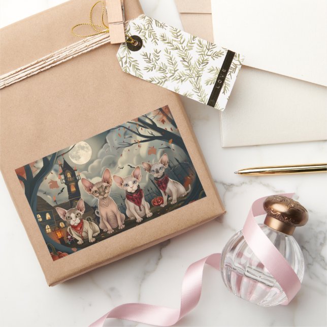 Sphynx Cat Halloween Spooky Sticker (Gifting)
