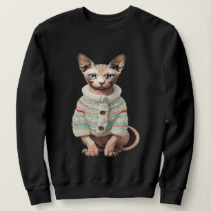 Sphynx Cat in Cozy Winter Sweater - Unique Gift fo